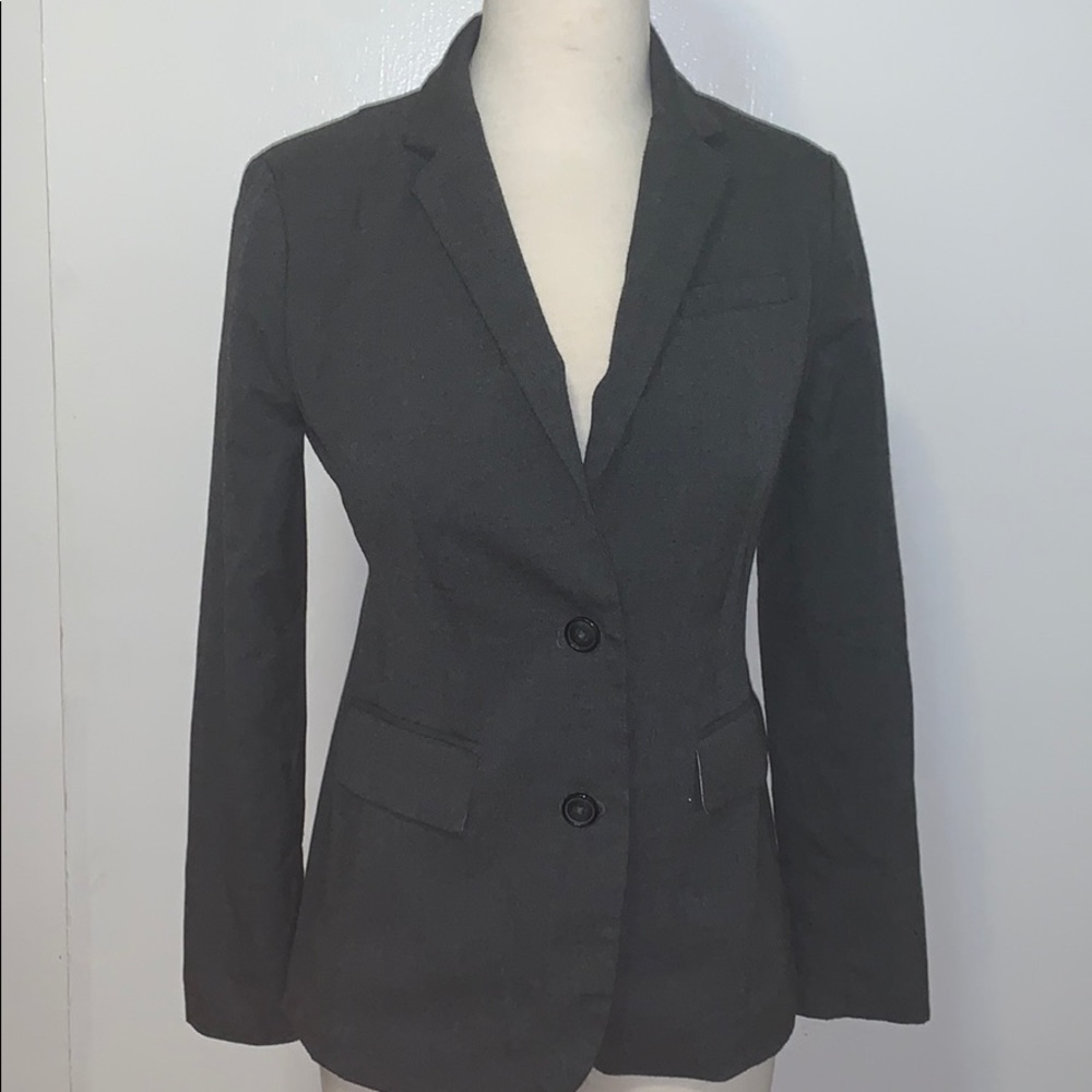 Banana Republic Gray Soft Button Blazer 2 Petite